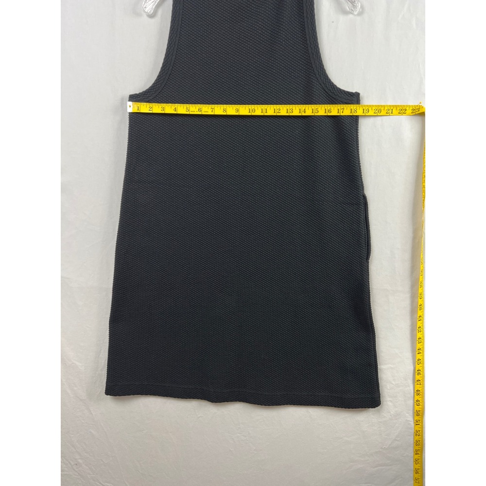 Lou & Grey Shift Dress Womens Large Black Textured Sleeveless Pocket Honeycomb - Picture 5 of 7